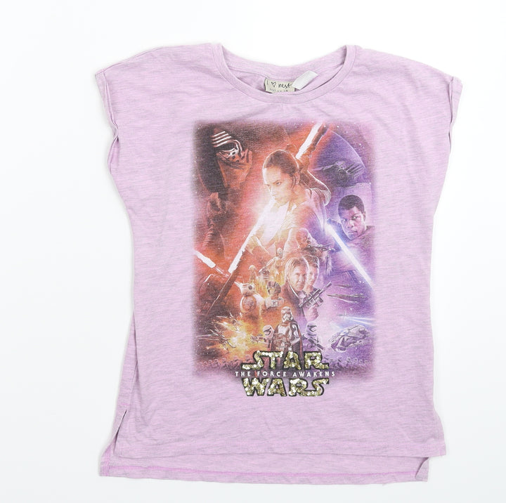 NEXT Girls Purple   Basic T-Shirt Size 5 Years  - Star Wars