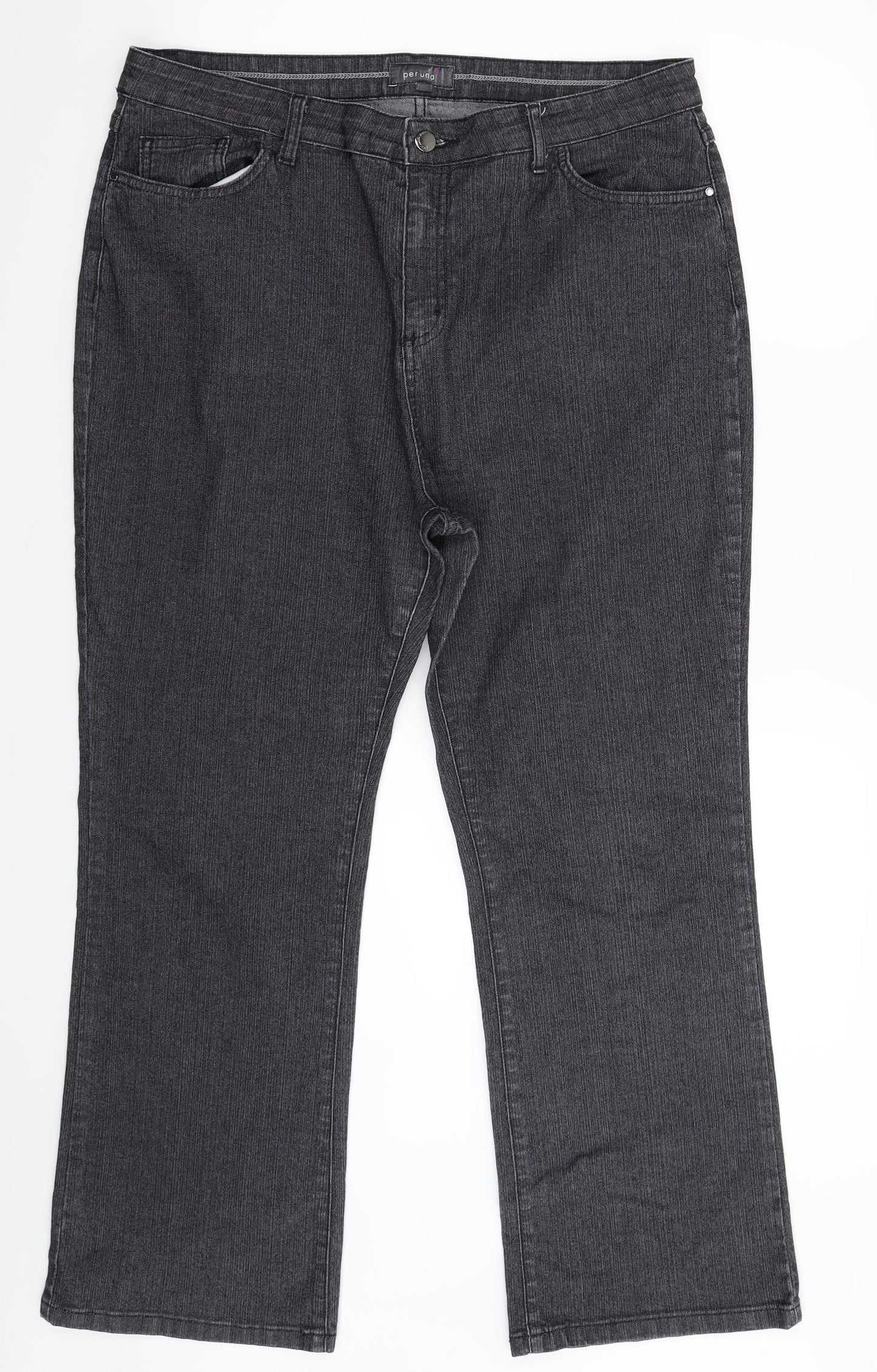 Per Una Womens Grey  Denim Bootcut Jeans Size 18 L28 in