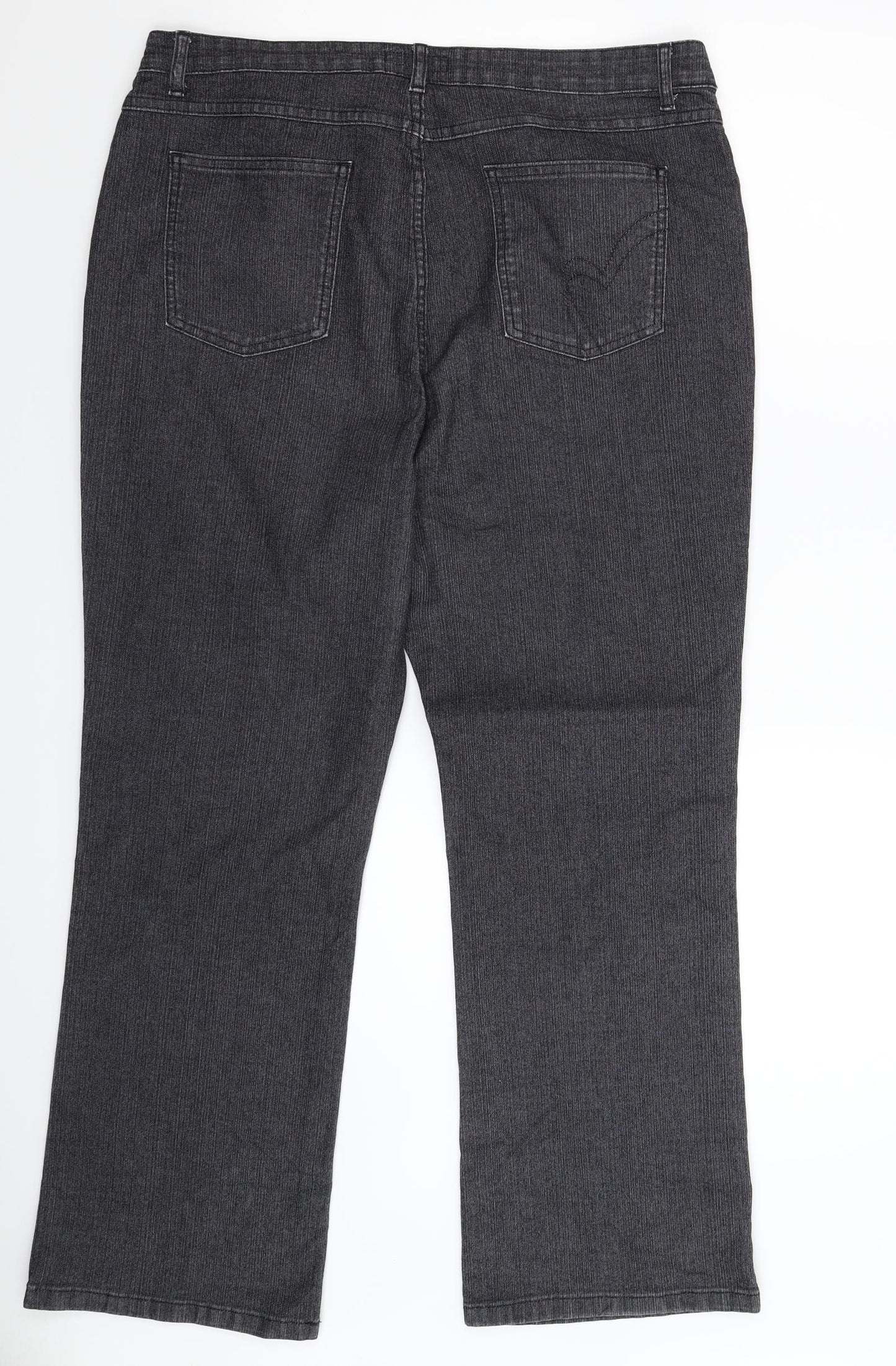 Per Una Womens Grey  Denim Bootcut Jeans Size 18 L28 in