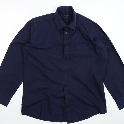 Burton Mens Blue    Dress Shirt Size 16