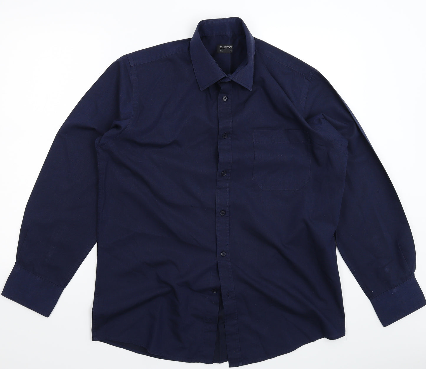 Burton Mens Blue    Dress Shirt Size 16