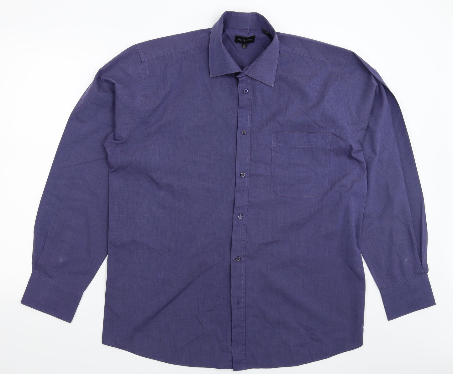 Burton Mens Blue    Dress Shirt Size 16