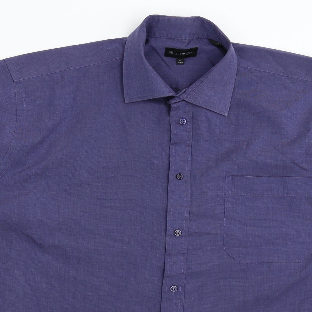 Burton Mens Blue    Dress Shirt Size 16