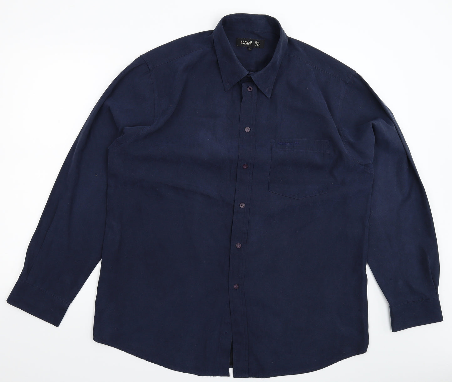 Arnold Palmer Mens Blue    Button-Up Size L