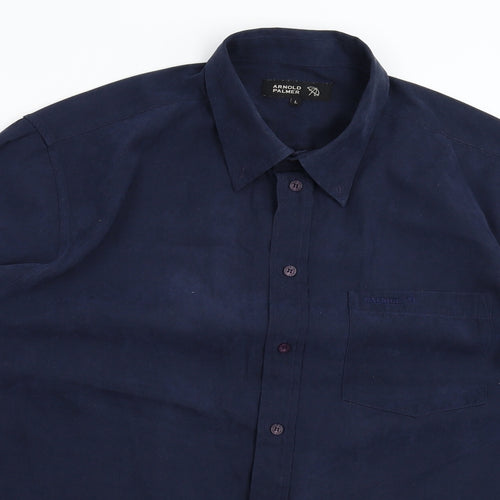 Arnold Palmer Mens Blue    Button-Up Size L