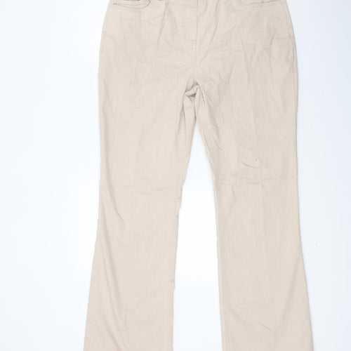 PERUNA Womens Beige  Denim Bootcut Jeans Size 14 L29 in