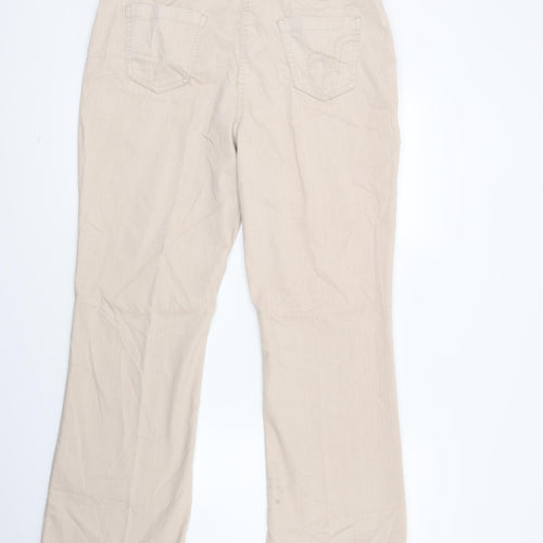 PERUNA Womens Beige  Denim Bootcut Jeans Size 14 L29 in