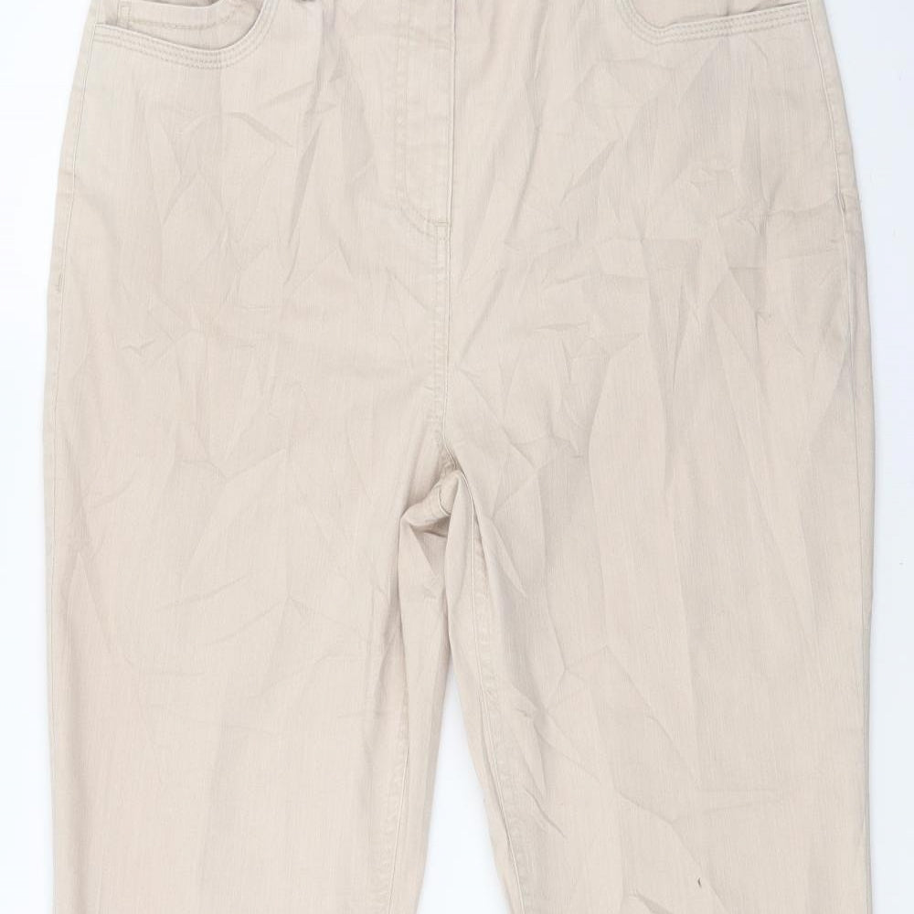 PERUNA Womens Beige  Denim Bootcut Jeans Size 14 L29 in
