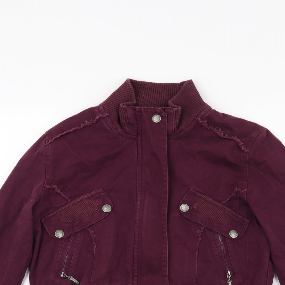 Nottinghill Womens Red  Denim Jacket Coat Size 10
