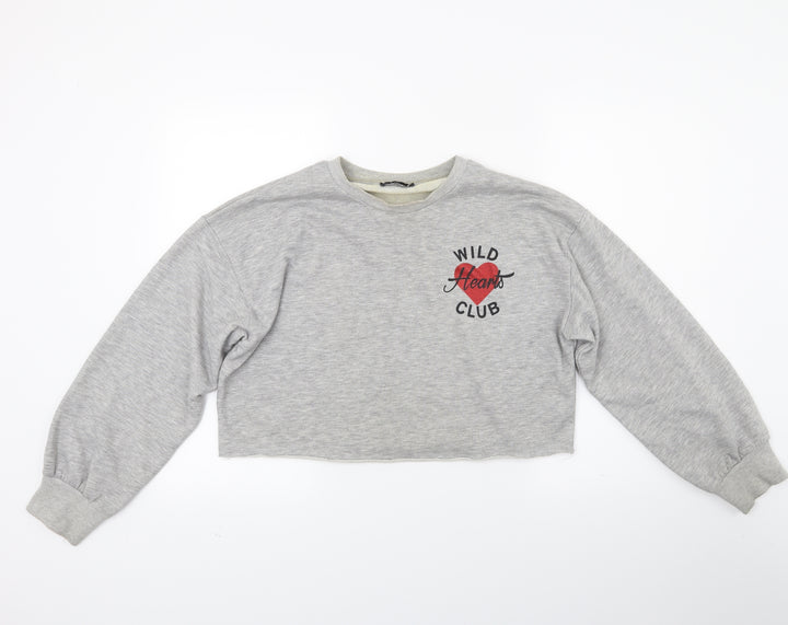 New Look Womens Grey Pullover Sweatshirt Size 14 - Wild Hearts Club