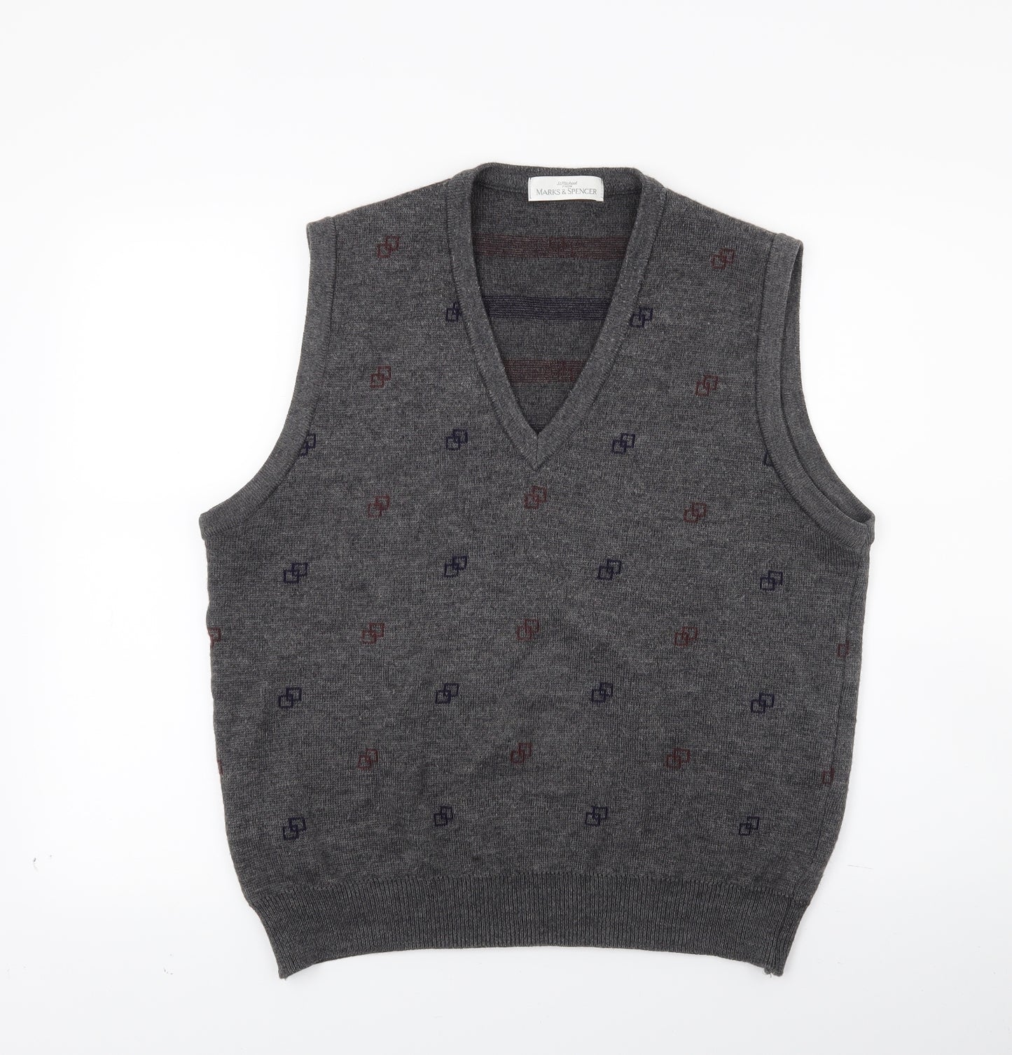 Marks and Spencer Mens Grey  Knit Pullover Jumper Size L
