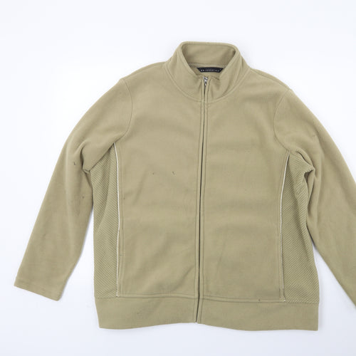 BM Womens Beige  Fleece Jacket Coat Size L