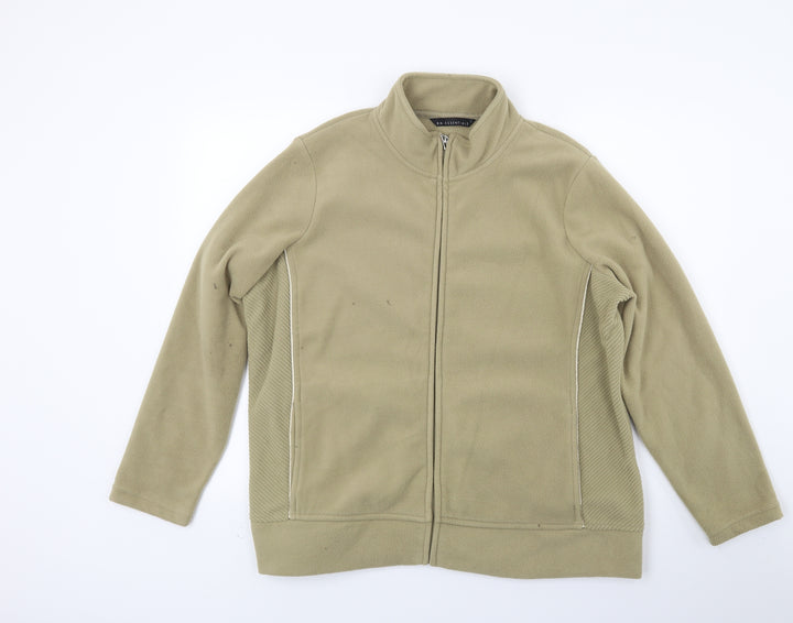 BM Womens Beige  Fleece Jacket Coat Size L