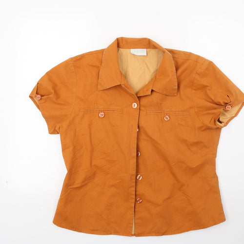 off shoot Womens Orange   Basic Button-Up Size 16