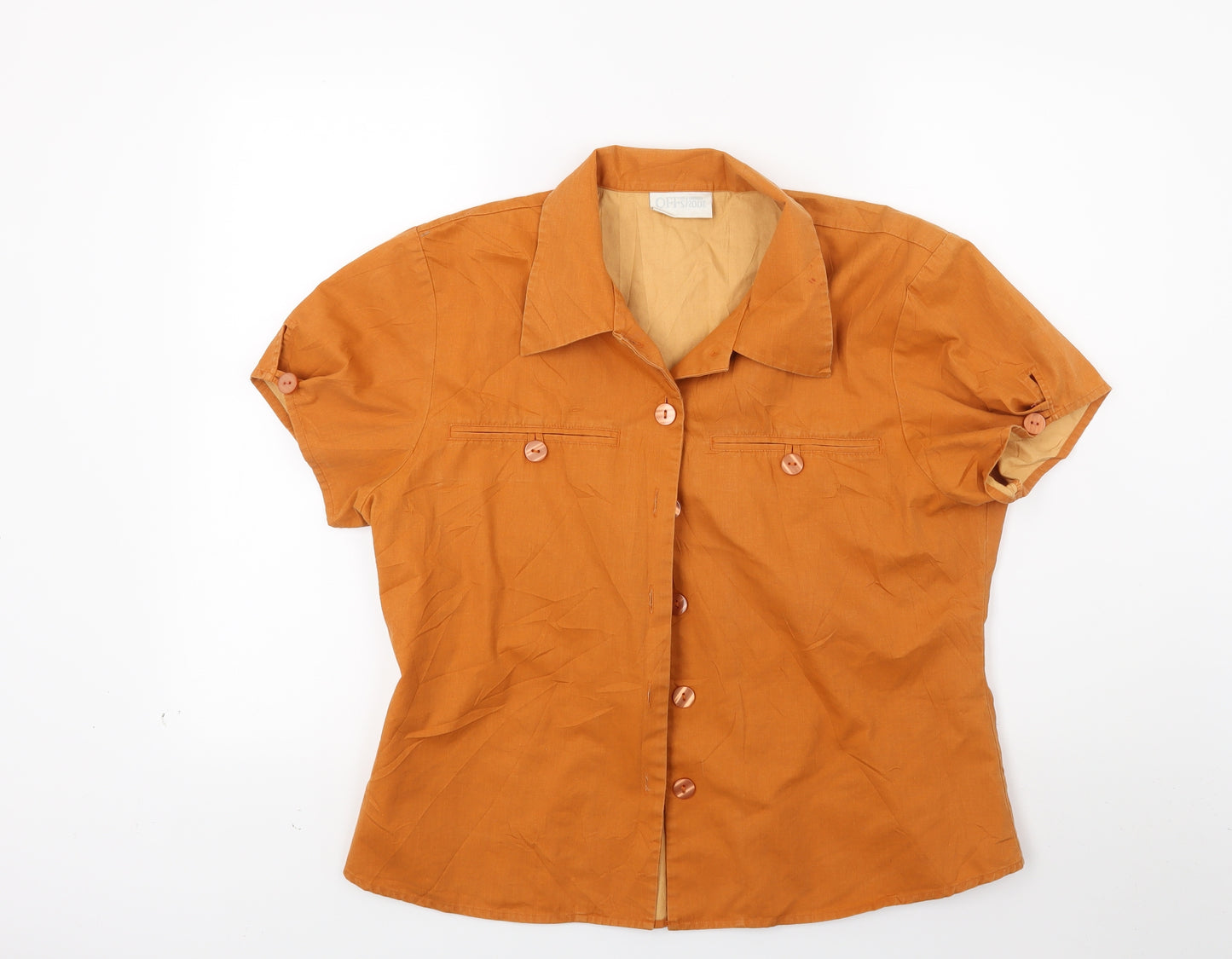off shoot Womens Orange   Basic Button-Up Size 16