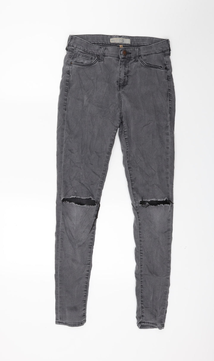 Top shop Womens Grey  Denim Skinny Jeans Size 26 L26 in