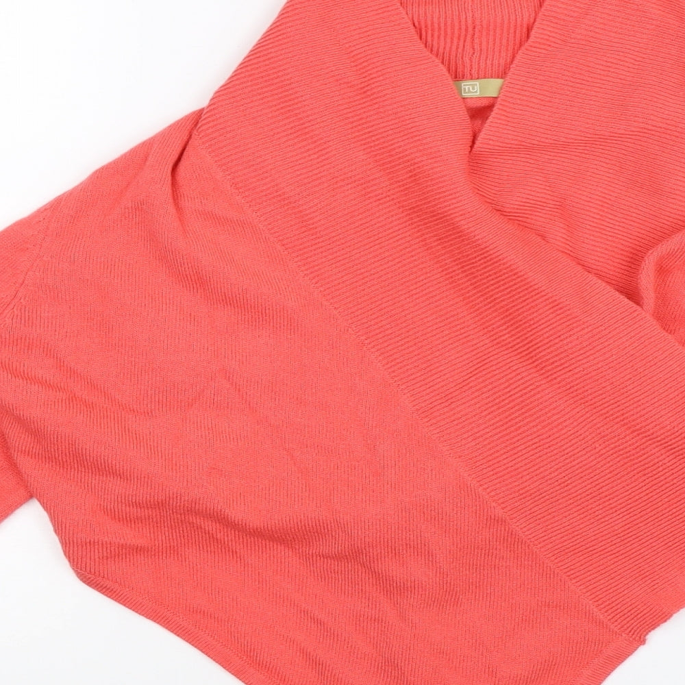 TU Womens Orange  Knit Pullover Jumper Size 10
