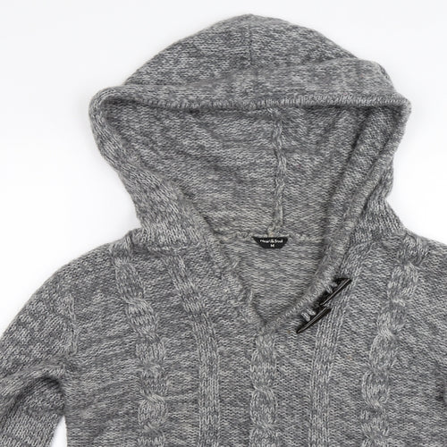 Heart & soul Mens Grey   Henley Hoodie Size M