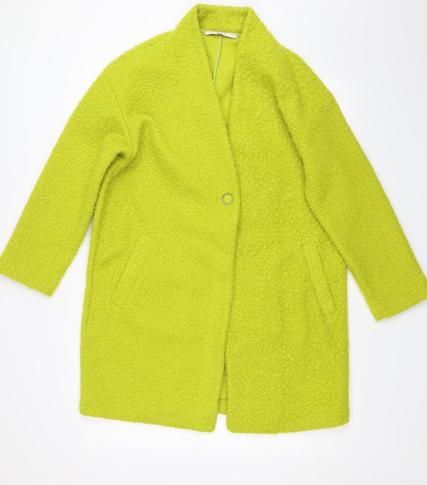 TU Womens Yellow   Overcoat Coat Size 12