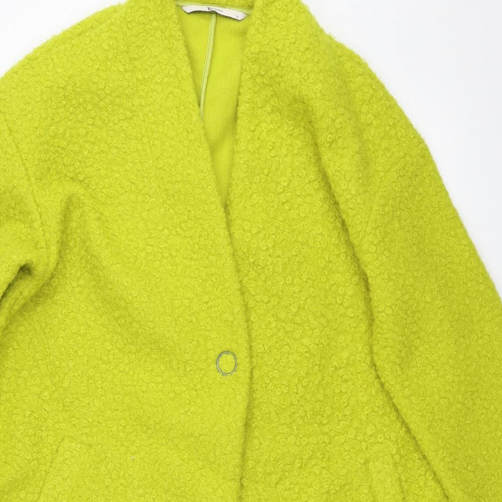 TU Womens Yellow   Overcoat Coat Size 12