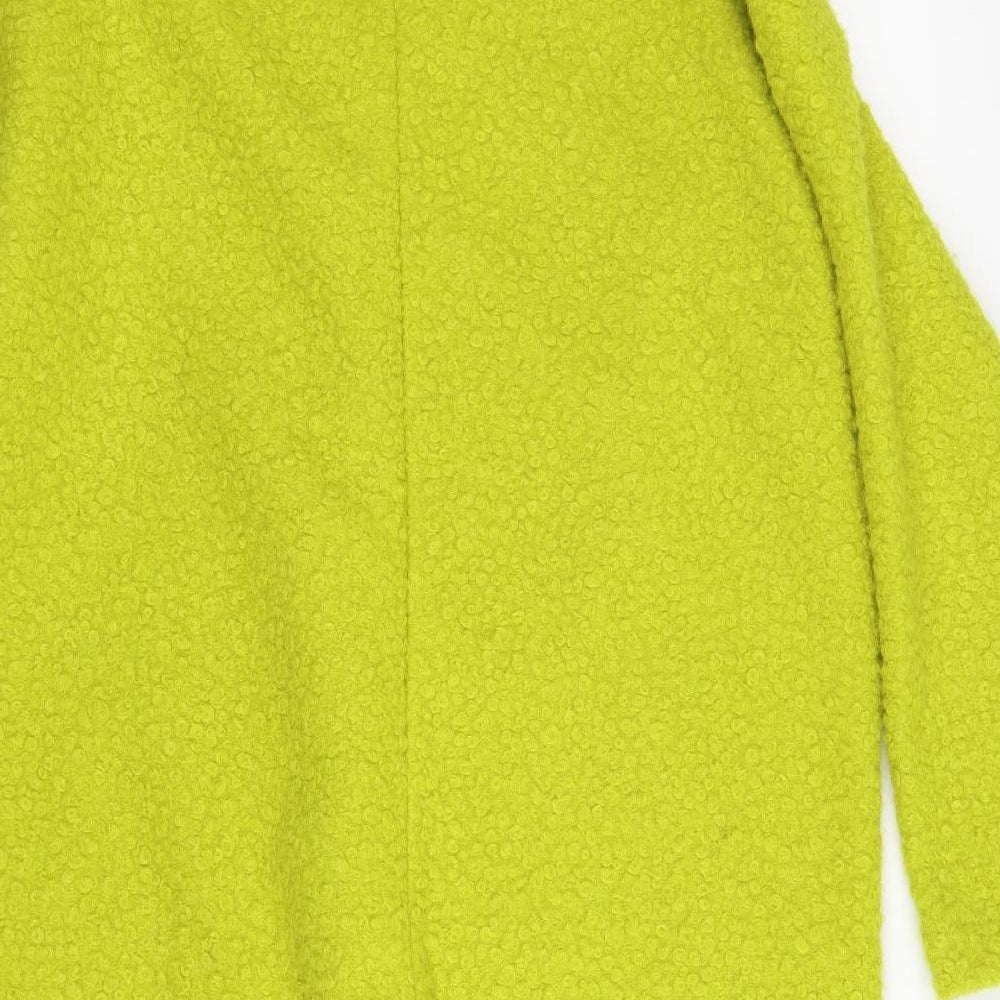 TU Womens Yellow   Overcoat Coat Size 12