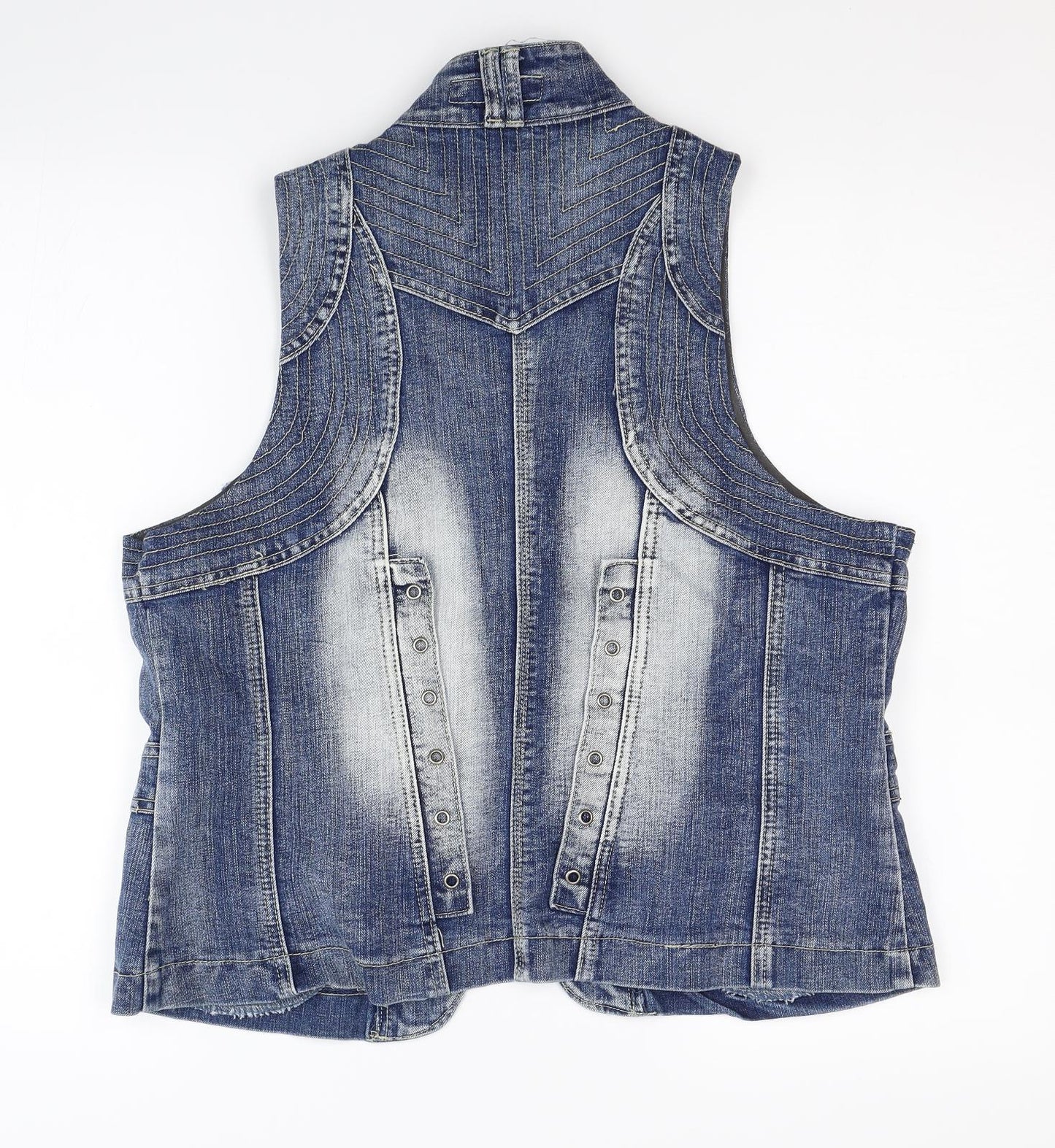 Facinate  Womens Blue  Denim Gilet Coat Size XL