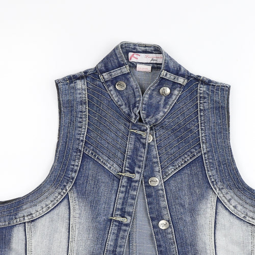 Facinate  Womens Blue  Denim Gilet Coat Size XL