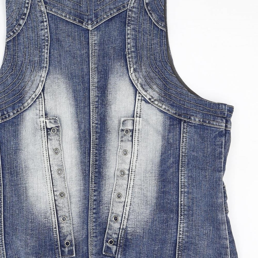 Facinate  Womens Blue  Denim Gilet Coat Size XL