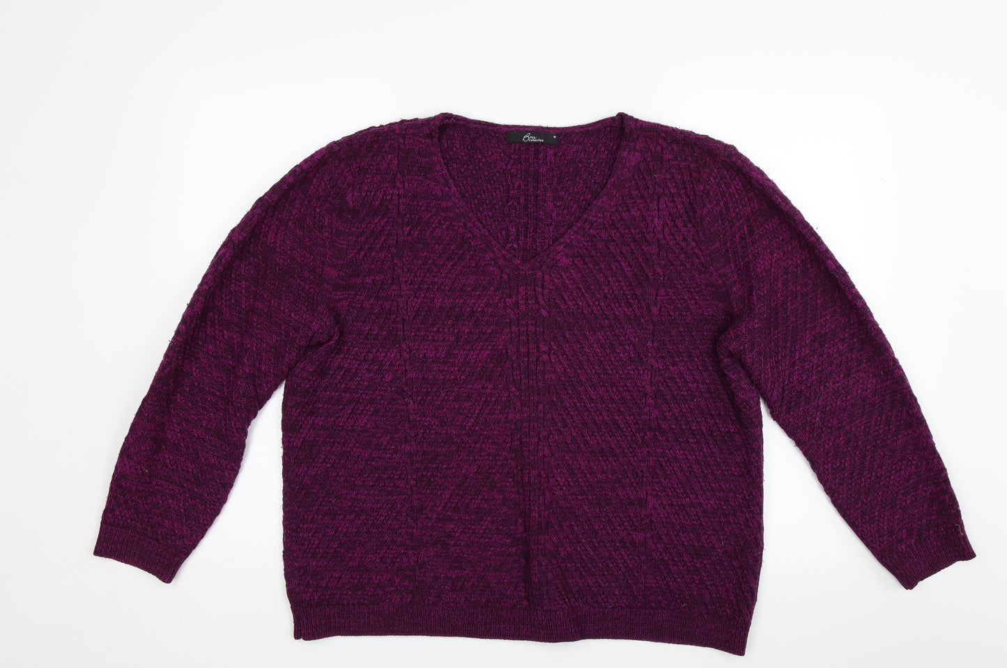 BM Womens Purple  Knit Pullover Jumper Size M