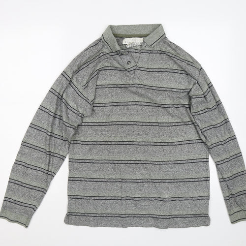Rinnovato Mens Grey Striped   Polo Size S