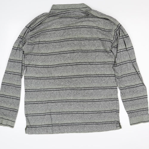Rinnovato Mens Grey Striped   Polo Size S