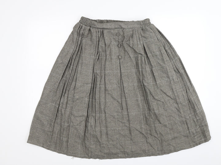 Preworn Womens Brown Check  A-Line Skirt Size S