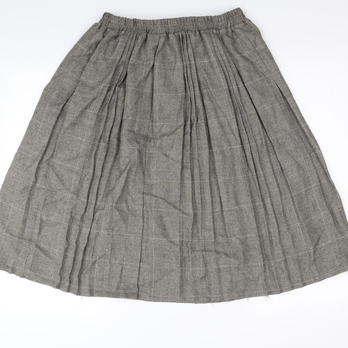 Preworn Womens Brown Check  A-Line Skirt Size S