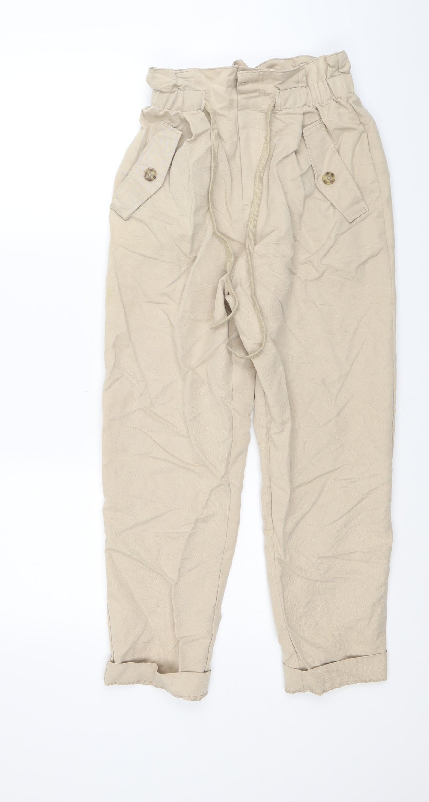 H&M Womens Beige   Trousers  Size 6 L21 in