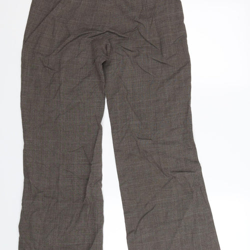 NEXT Womens Brown Check  Trousers  Size 10 L30 in