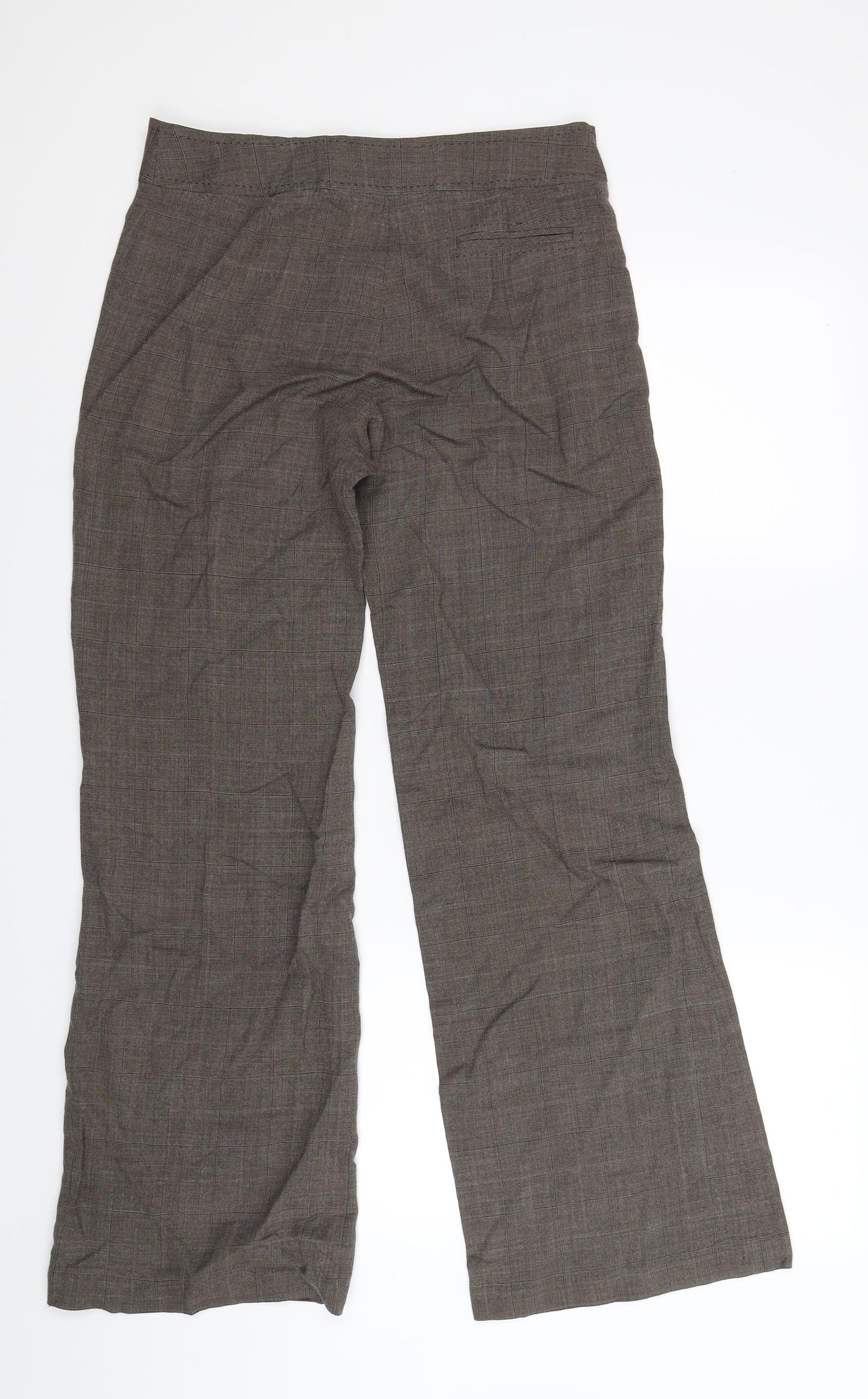 NEXT Womens Brown Check  Trousers  Size 10 L30 in
