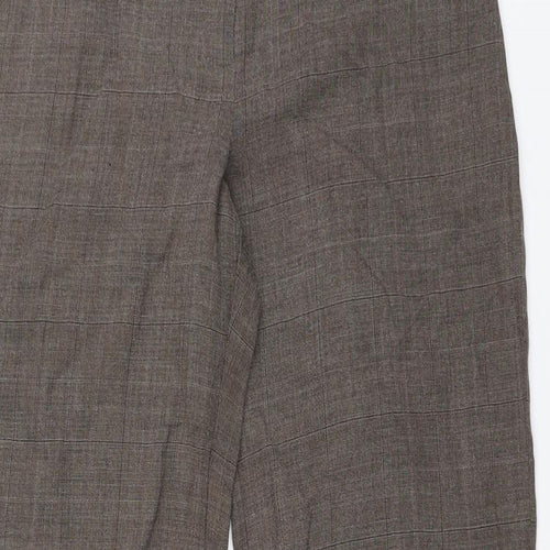 NEXT Womens Brown Check  Trousers  Size 10 L30 in