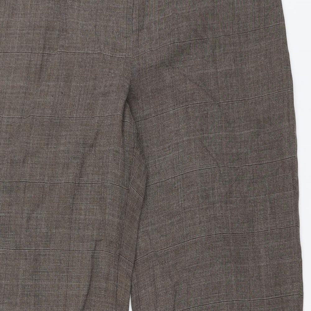 NEXT Womens Brown Check  Trousers  Size 10 L30 in