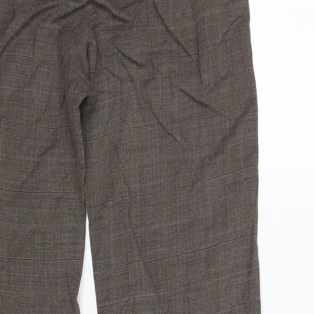NEXT Womens Brown Check  Trousers  Size 10 L30 in