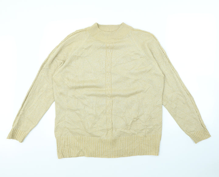Bonmarché Womens Gold Pullover Jumper Size L