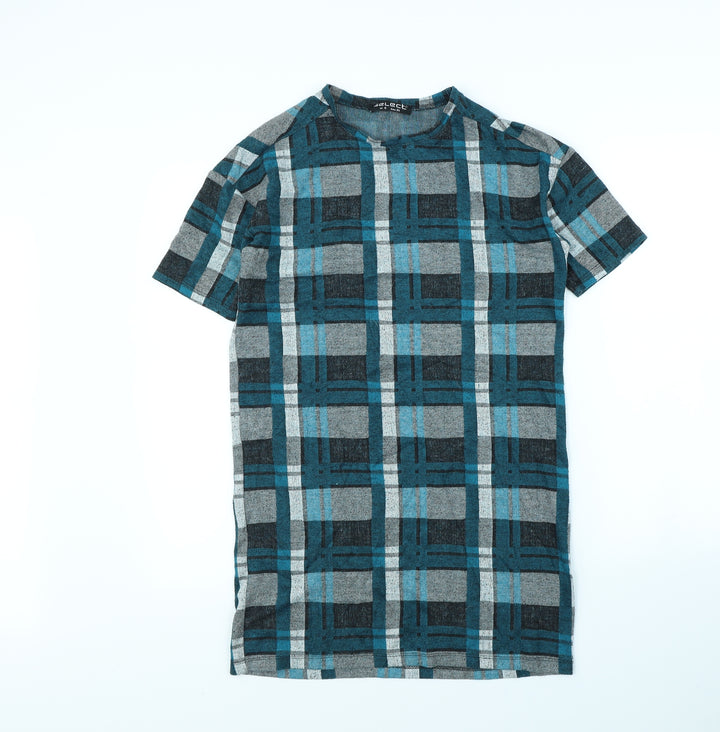 Select Womens Green Check  T-Shirt Dress  Size 6