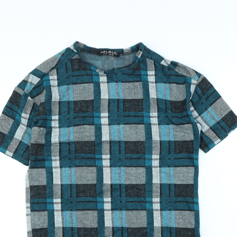 Select Womens Green Check  T-Shirt Dress  Size 6