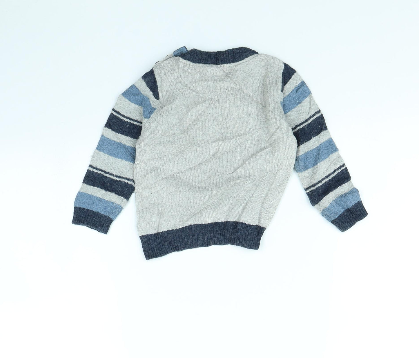 Monsoon Boys Grey   Pullover Jumper Size 6-9 Months  - Racoon
