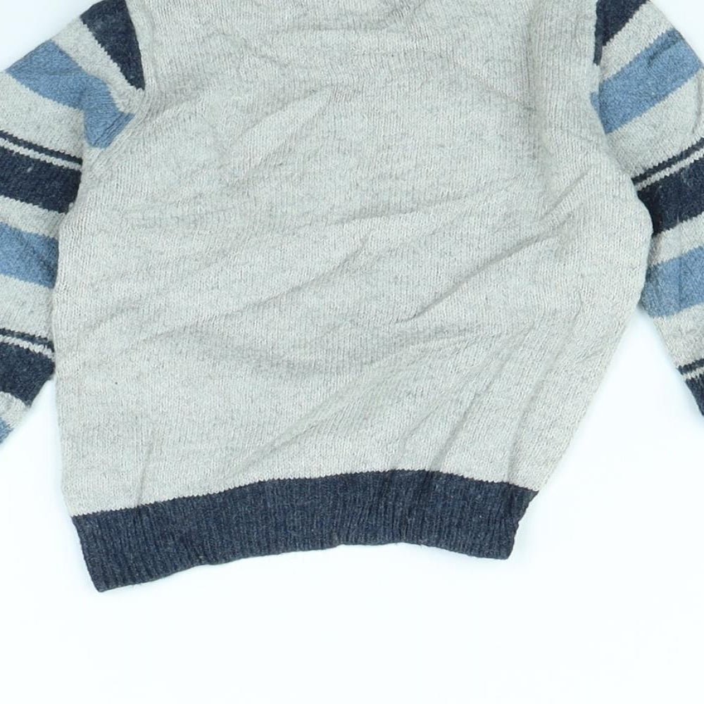 Monsoon Boys Grey   Pullover Jumper Size 6-9 Months  - Racoon