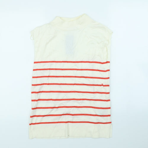 M&S Womens Ivory Striped  Pullover Jumper Size 8