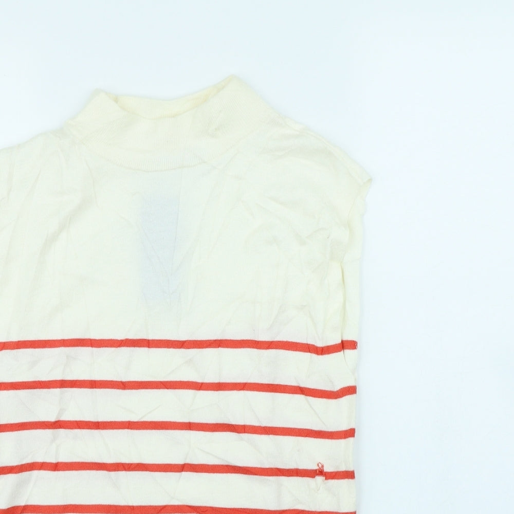 M&S Womens Ivory Striped  Pullover Jumper Size 8