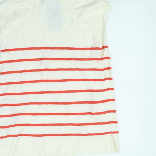 M&S Womens Ivory Striped  Pullover Jumper Size 8