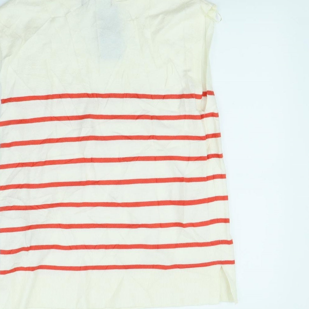 M&S Womens Ivory Striped  Pullover Jumper Size 8