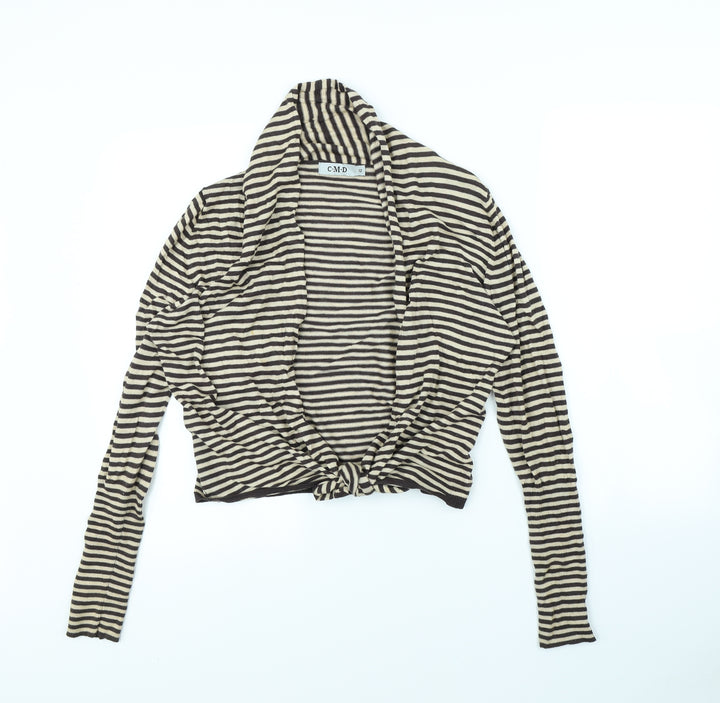 cmd Womens Beige Striped  Jacket  Size 12