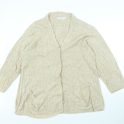M&s Womens Beige   Jacket  Size 16